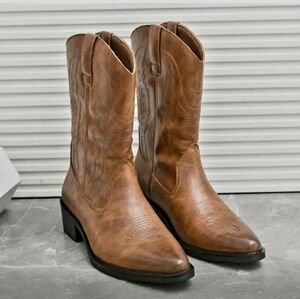 Classic Brown Western Cowboy Boots